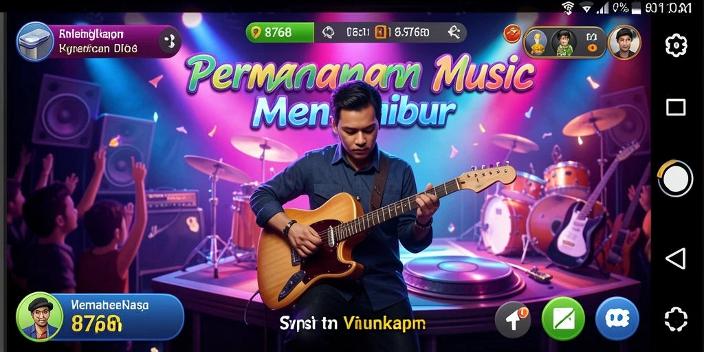 Tampilan gameplay seru dari game Musik 8768 yang penuh warna.