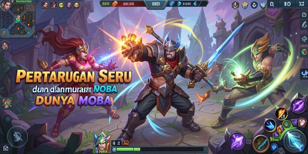 Gameplay mendebarkan dalam <strong>88ID</strong> yang menampilkan pertempuran intens MOBA.