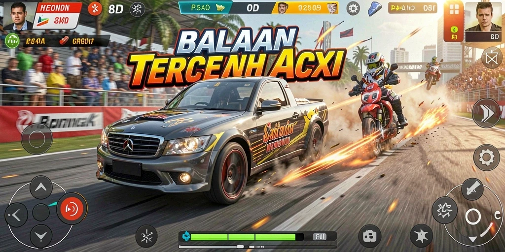 Gameplay balapan seru dengan grafis memukau.