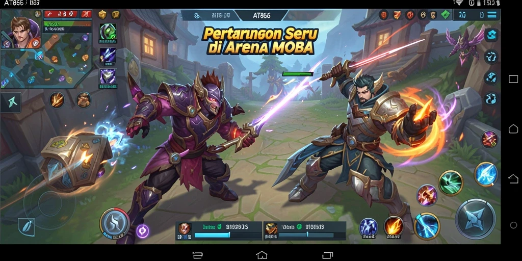 Tampilan menarik dari gameplay AT866 di pertarungan arena MOBA.