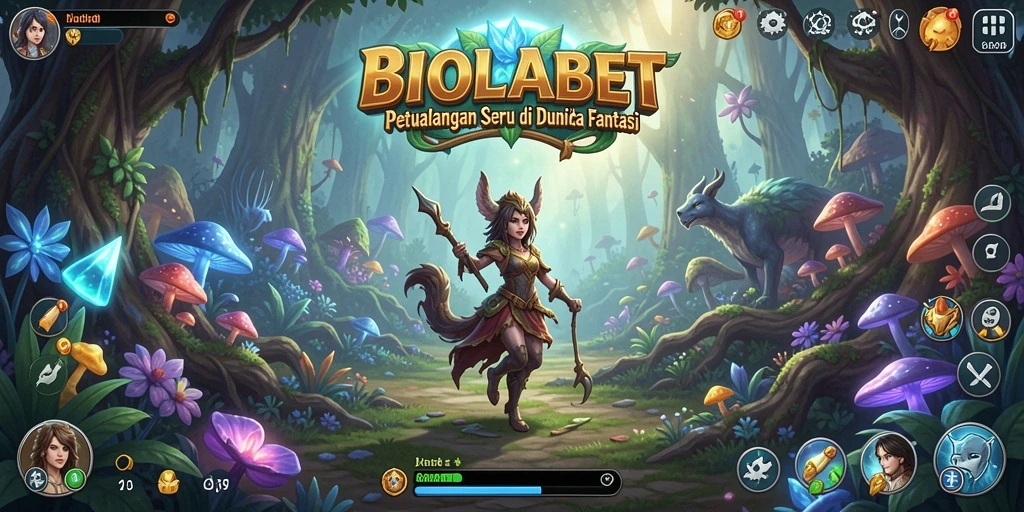 Tangkapan layar BIOLABET menampilkan karakter dalam pertempuran epik di dunia fantasi.