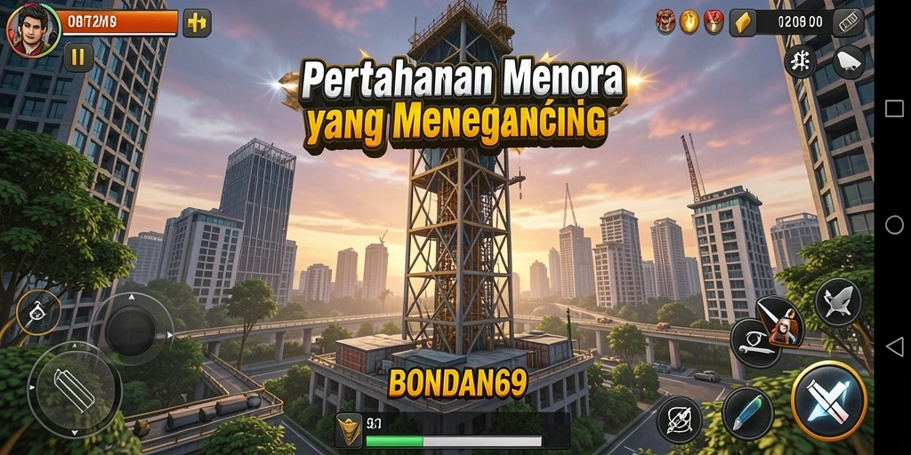 Tampilan seru gameplay Tower Defense di BONDAN69.