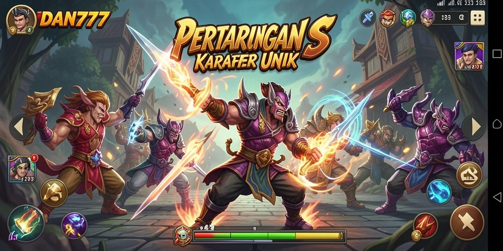 Gameplay mendebarkan dari pertarungan karakter unik di DAN777.
