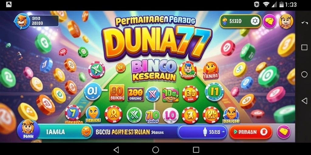 Tampilan gameplay menarik dari DUNIA77 dengan suasana Bingo.