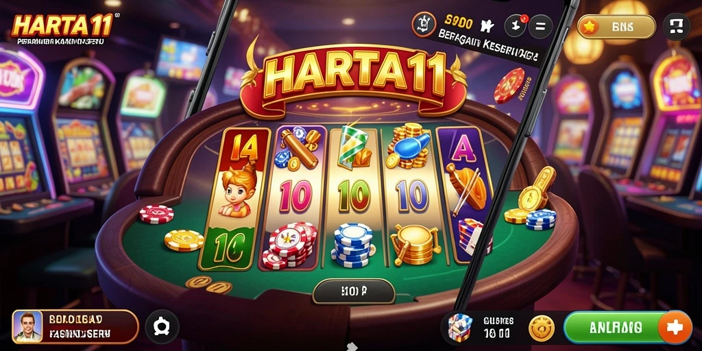 Tampilan utama gameplay HARTA11 yang menarik dan penuh aksi.
