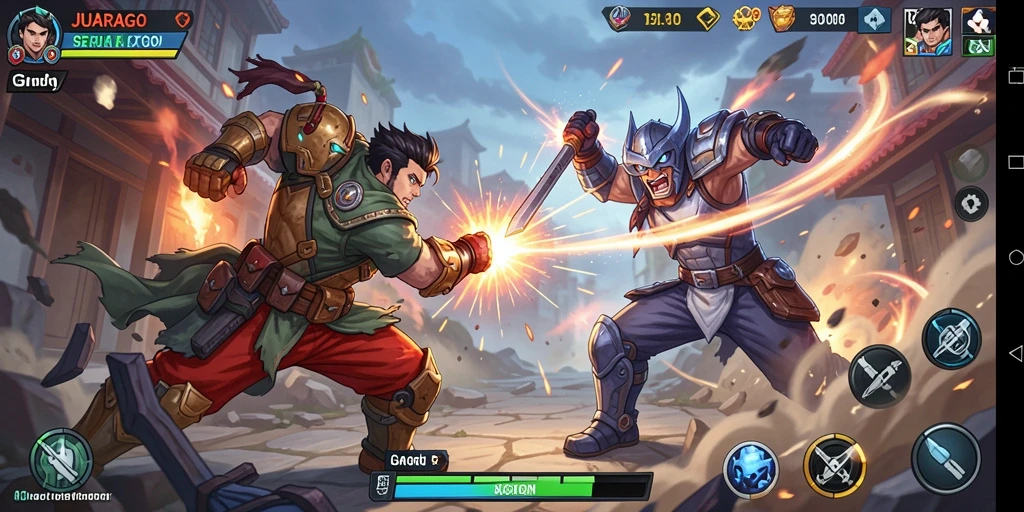 Tampilan menegangkan dari gameplay JUARAGO yang memikat.