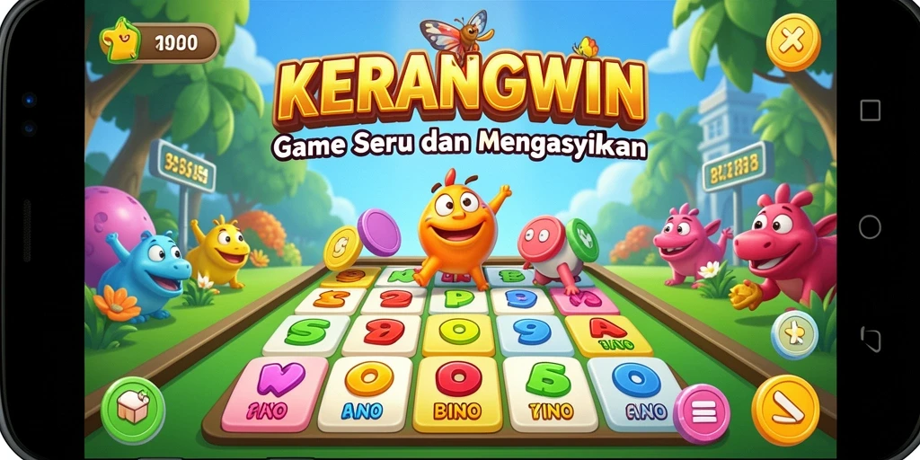 Tampilan gameplay KERANGWIN yang mendebarkan saat bermain Bingo.