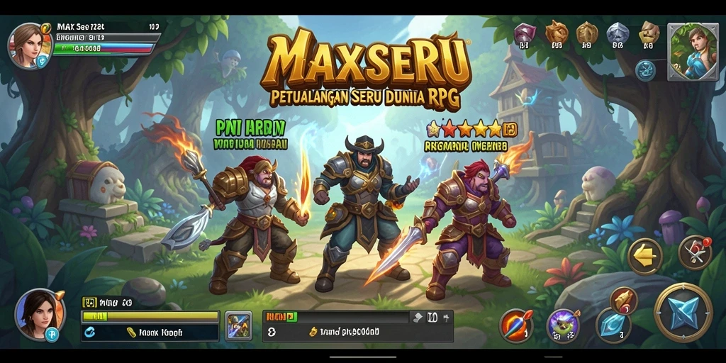 Screenshot gameplay RPG penuh aksi di MAXSERU.