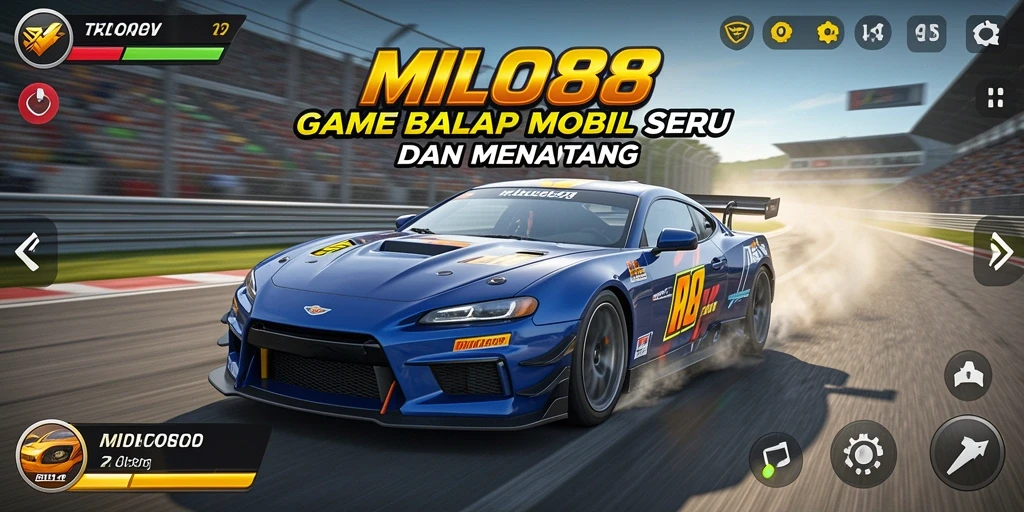 Gambaran gameplay balapan mobil yang cepat dan mendebarkan di MILO88.