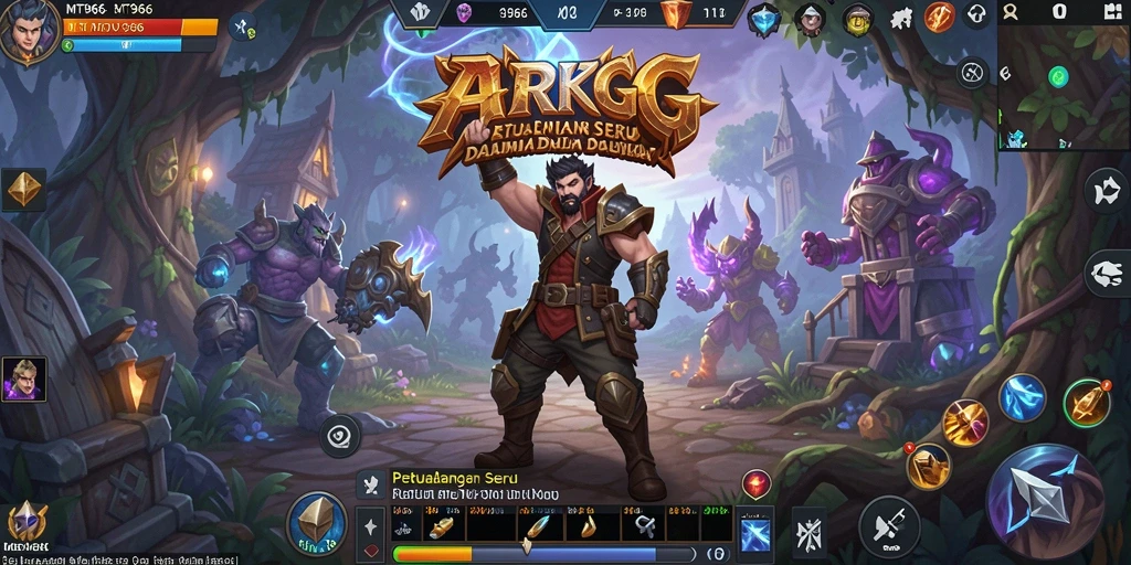 Screenshot menunjukkan pertarungan epik dalam dunia ARPG MT966.