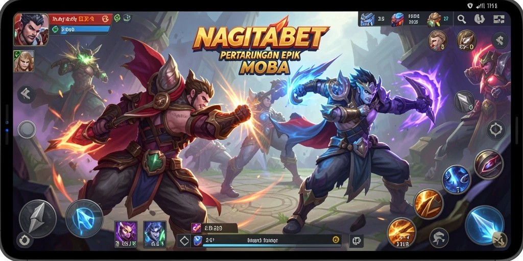 Tampilan gameplay NAGITABET yang menegangkan dalam pertempuran sengit.