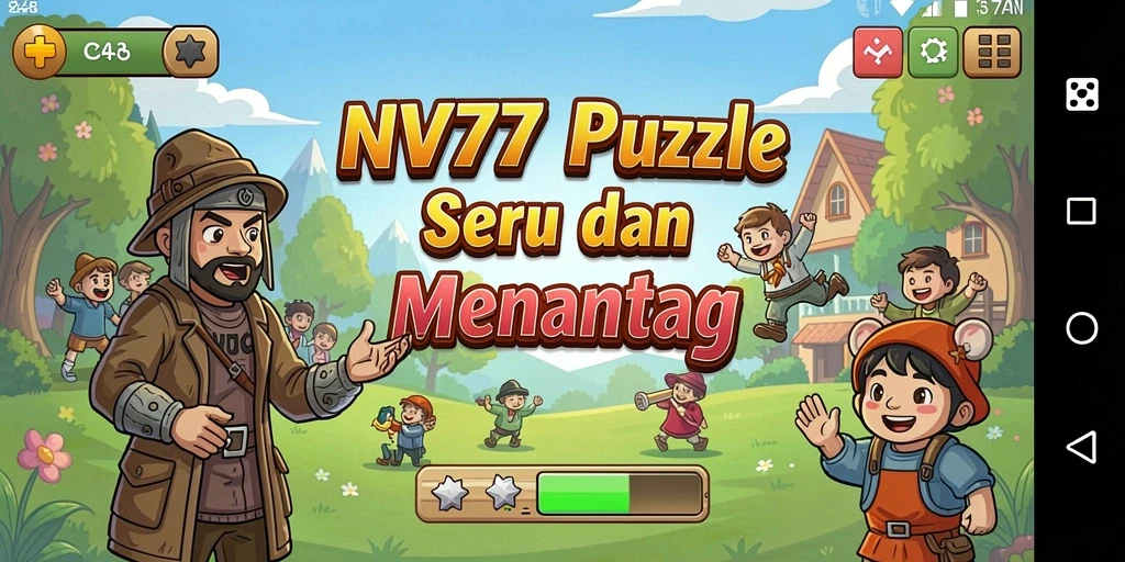 Tangkapan layar gameplay NV77 menunjukkan tantangan puzzle yang menarik.