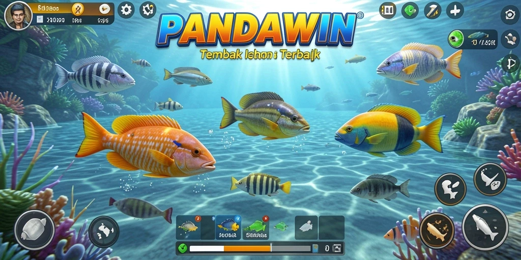 Tampilan gameplay menembak ikan yang seru dan mengasyikkan.
