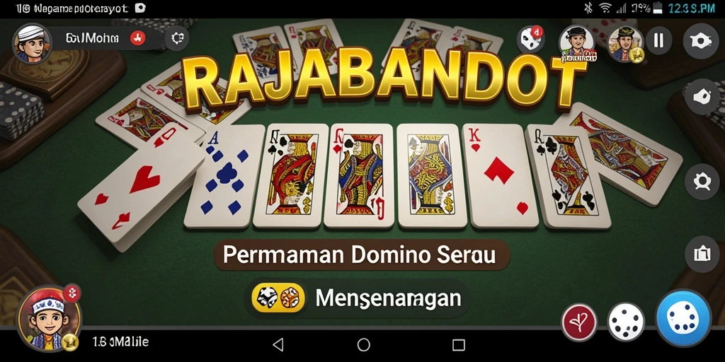 Tampilan menarik gameplay seru RAJABANDOT dalam permainan domino.