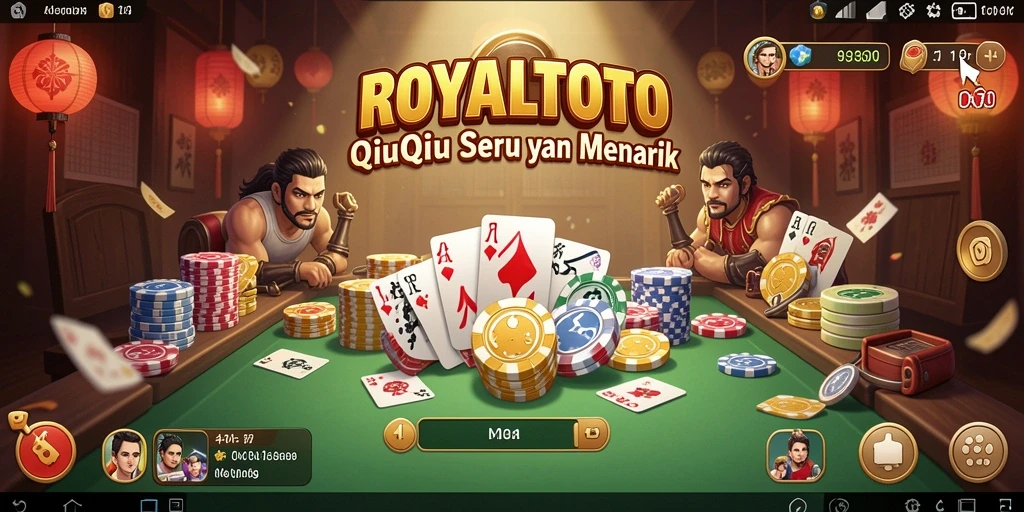 Screenshot ROYALTOTO menampilkan aksi seru permainan QiuQiu.