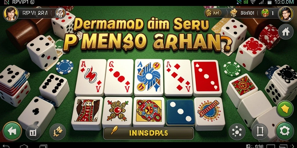 Screenshot permainan RPVIP1 menampilkan aksi seru bermain Domino.