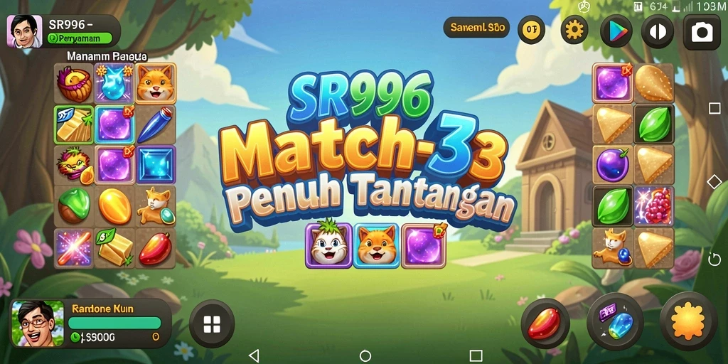 Tampilan gameplay menyenangkan dalam game Match-3 SR996.