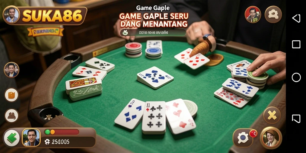 Screenshot gameplay SUKA86 yang menampilkan keseruan Gaple.
