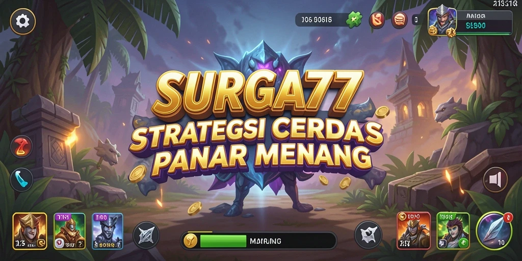 Screenshot gameplay SURGA77 menunjukkan pertarungan strategi yang intens.