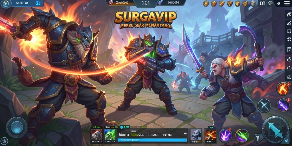 Tangkapan layar gameplay seru di SURGAVIP dengan aksi pertempuran tim.