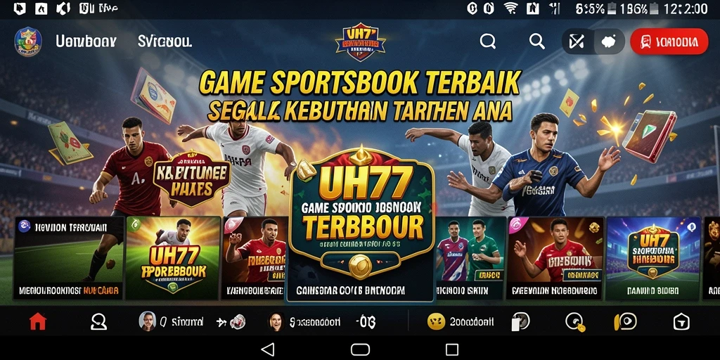 Tampilan gameplay UH77 yang menampilkan berbagai opsi taruhan olahraga.