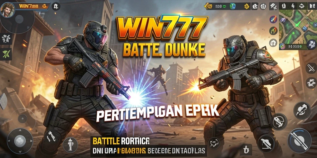 Tangkapan layar dari gameplay seru WIN777 di medan perang Battle Royale.