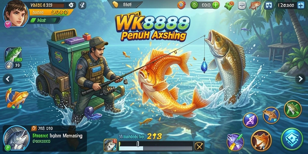 Tampilan gameplay memancing yang seru dan menawan di WK888.
