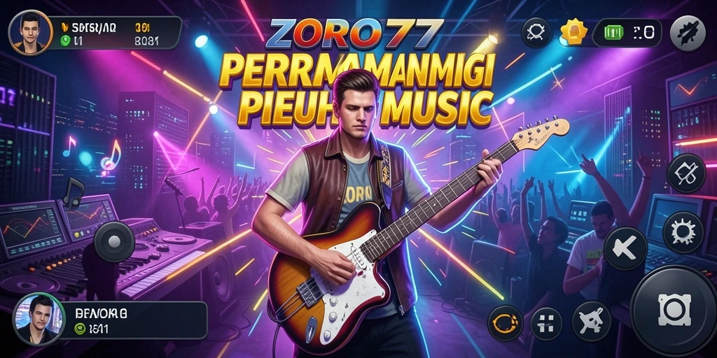 Tampilan menarik dari gameplay ZORO77 saat memainkan lagu-lagu.